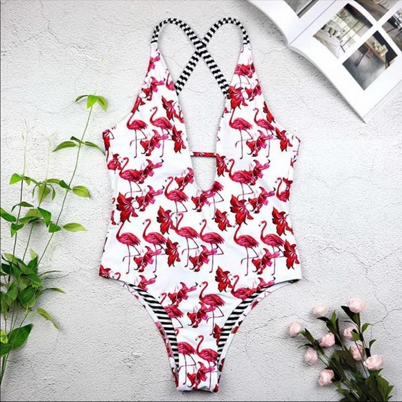 Other - Flamingo print one piece swimsuit